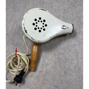 Kenmore Hair Dryer White Vintage Wood Handle WORKS